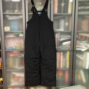 Black Zip Up Snow Overalls